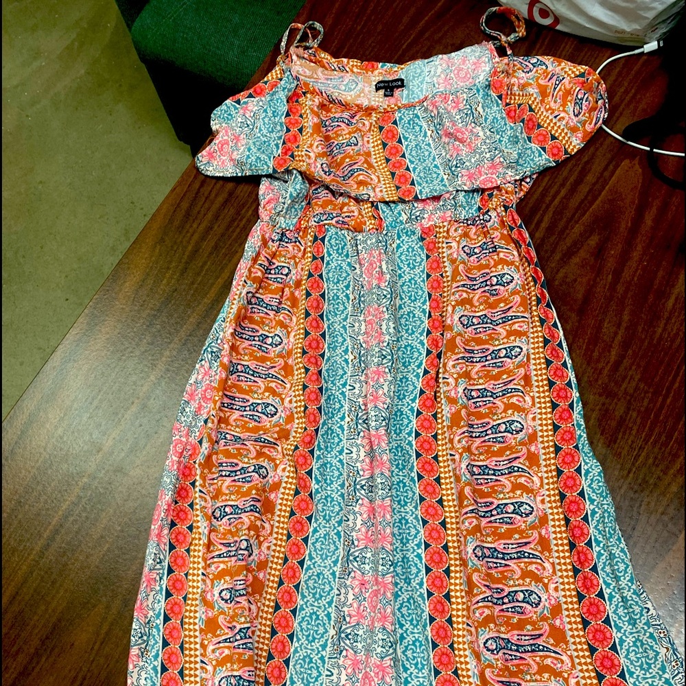 Large Spaghetti strap Bohemian style long dress